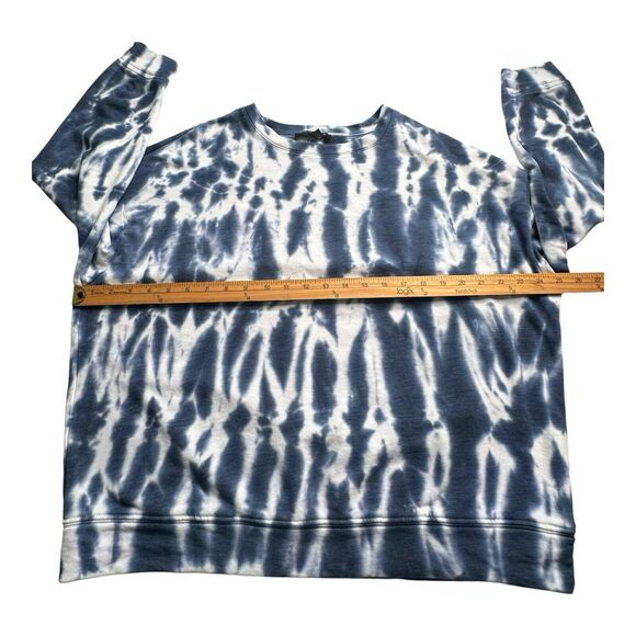 BANANA REPUBLIC Blue & White TIE-DYE Long‎ Sleeve OVERSIZED Sweatshirt Medium - Picture 9 of 13